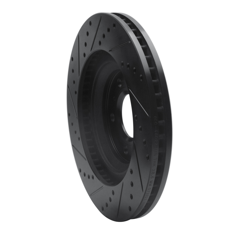 Buick Lucerne Brake Rotor (1) - Front Right - R1 Concepts - Drilled & Slotted - Black - `06-`16